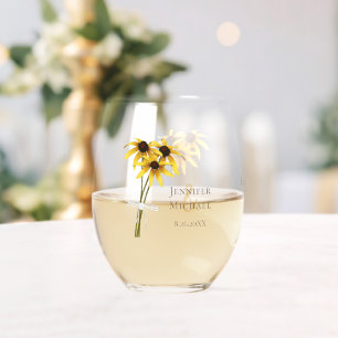 Schwarze Mit Augen Susan Wildblume Hochzeit Weinglas Ohne Stiel
