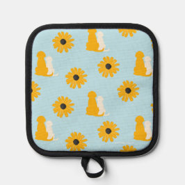 Schwarze Mit Augen Susans und Goldens Pot Holder Topflappen