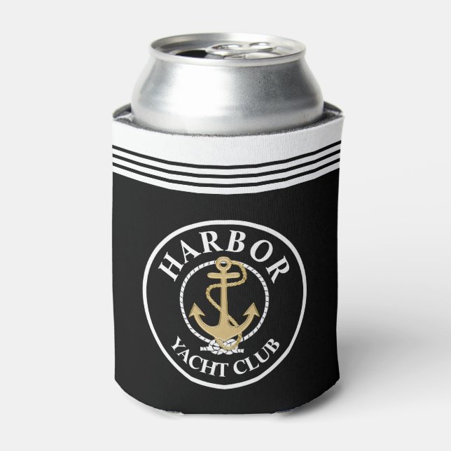 Schwarze Mit Monogramm Flasche Cooler Dosenkühler (Kanne Vorderseite)