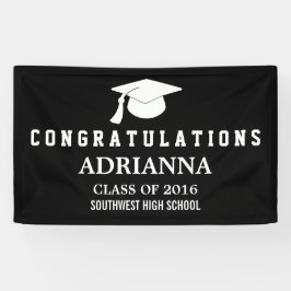 Schwarze moderne Abschluss-Hut-Glückwünsche Banner