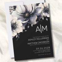 Schwarze moderne Blumenhochzeit