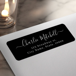 Schwarze moderne einfache elegante Schrift Rücksen