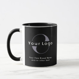Schwarze, moderne, einfache Minimal-Business-Logo- Tasse
