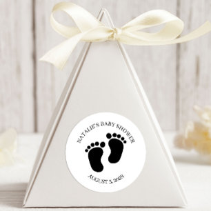 Schwarze moderne einfache Skript-Baby-Party Runder Aufkleber
