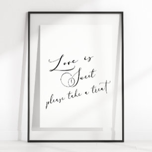 Schwarze moderne einfache Skript-Hochzeit Liebe is Poster