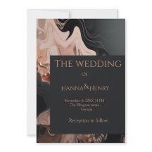 Schwarze, moderne Marmortextur - Einladung