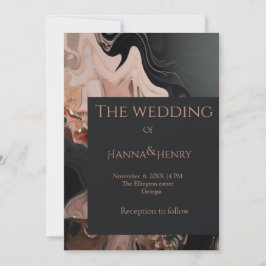 Schwarze, moderne Marmortextur - Einladung