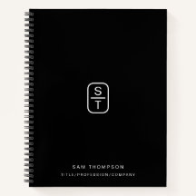 Schwarze, moderne Minimalistische Monogramm-Initia