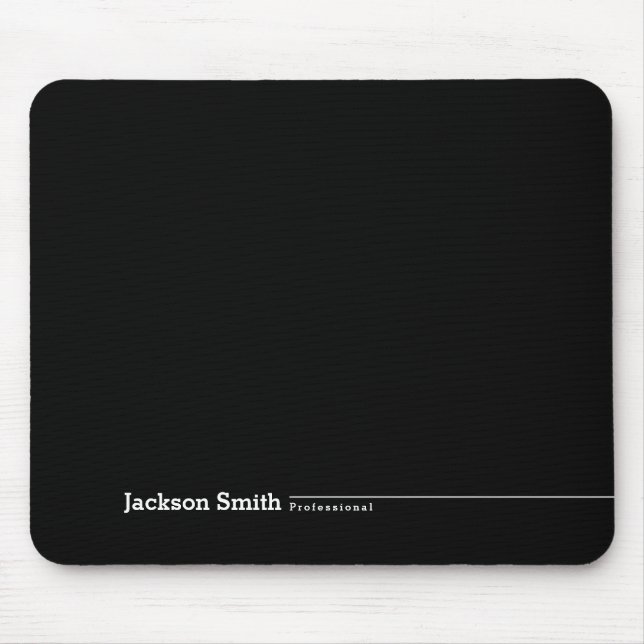 Schwarze, moderne, personalisierte Mäuse Mousepad (Vorne)