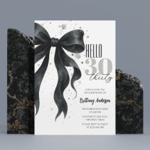 Schwarze Moderne Schleife 30. Geburtstag