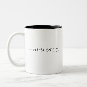 Schwarze moderne Schrift etablierte Mama Zweifarbige Tasse