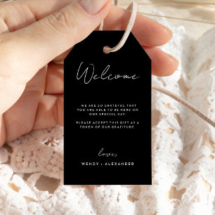 Schwarze moderne Script-Hochzeit in Urlaubsort Wil Geschenkanhänger