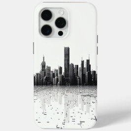 Schwarze moderne Stadtarchitektur Case-Mate iPhone Hülle