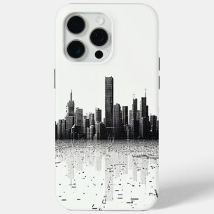Schwarze moderne Stadtarchitektur Case-Mate iPhone Hülle