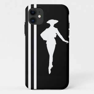 Schwarze, moderne Streifen mit Mode-Silhouette Case-Mate iPhone Hülle