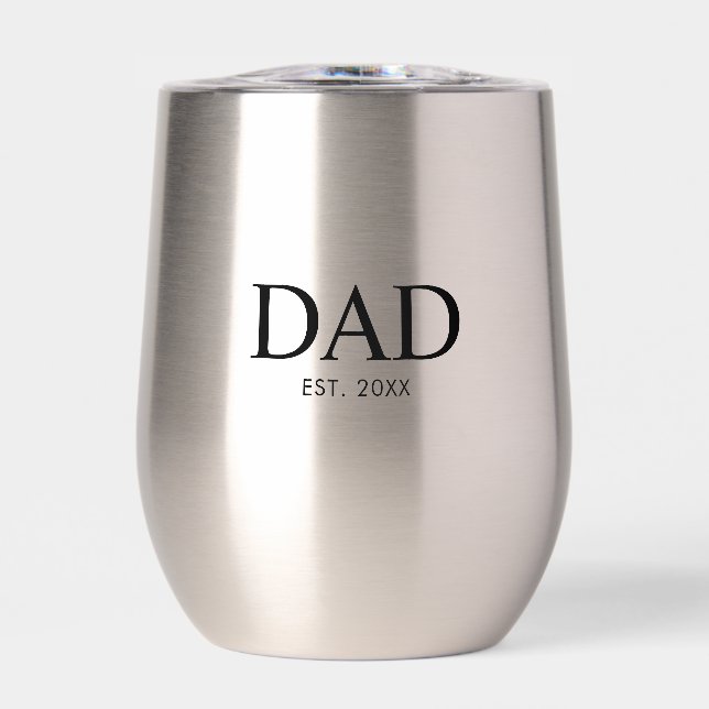 Schwarze moderne Typografie Dad etabliert (Vorderseite)