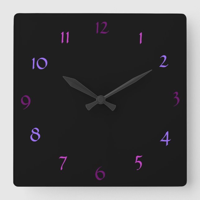 Schwarze, moderne Wall-Uhr Quadratische Wanduhr (Vorderseite)