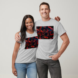 Schwarze Mohnblumen T-Shirt