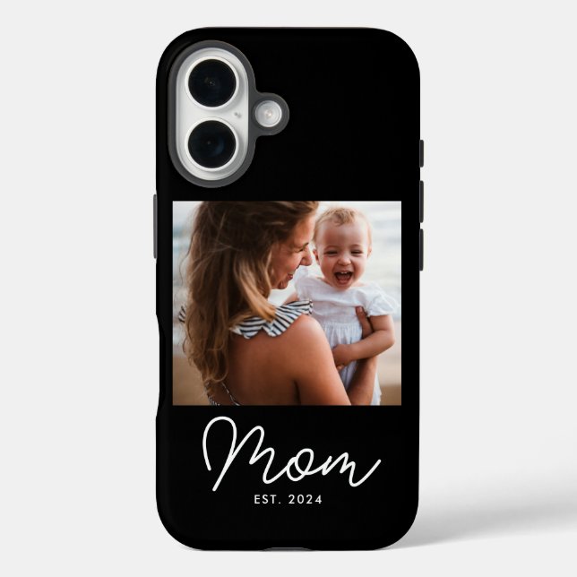 Schwarze Mom etablierte Skript Foto  iPhone 16 Hülle (Rückseite)
