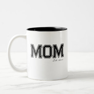 Schwarze „Mom“-Geburtstags-Muttertagsgeschenk Zweifarbige Tasse