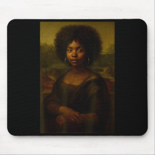 Schwarze Mona Lisa Afro Afrikanisch Amerikanisch M Mousepad