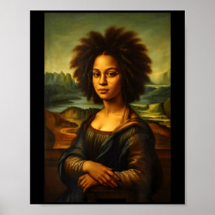 Schwarze Mona Lisa Afro Afrikanisch Amerikanische Poster
