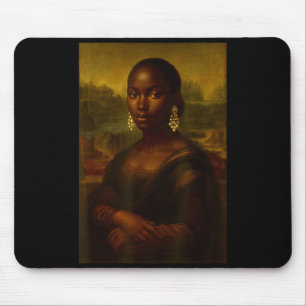 Schwarze Mona Lisa Afro Afrikanisches Melanin Schw Mousepad
