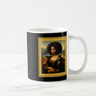 Schwarze Mona Lisa Afro Königin Afrikanische Frau Kaffeetasse