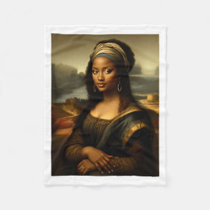 Schwarze Mona Lisa Afroamerikaner Schwarze Geschic Fleecedecke