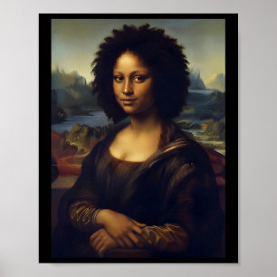 Schwarze Mona Lisa Afroamerikanischer Schwarzer Ge Poster