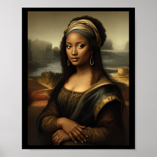Schwarze Mona Lisa Afroamerikanischer Schwarzer Ge Poster