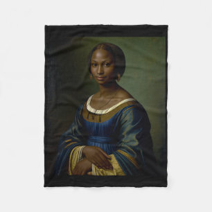 Schwarze Mona Lisa Black History Month Frau Schwar Fleecedecke