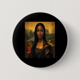 Schwarze Mona Lisa Schwarze Geschichte Afrikanisch Button