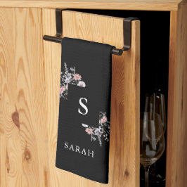 Schwarze Monogramm erste moderne Mama Tee Disc Geschirrtuch