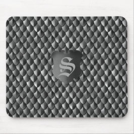 Schwarze Monogramm für das Rüstung eines Drachen Mousepad
