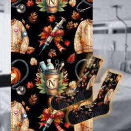 Schwarze Monogramm Krankenpflege Essentials Crew S Socken