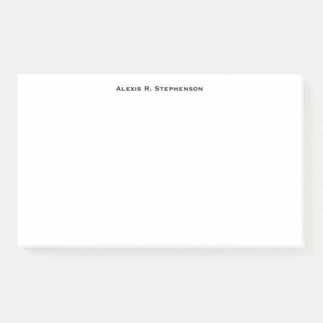 Schwarze Monogramm oder Name Post-it Klebezettel (Vorderseite)