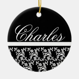 Schwarze Monogramm-Ornament Keramikornament