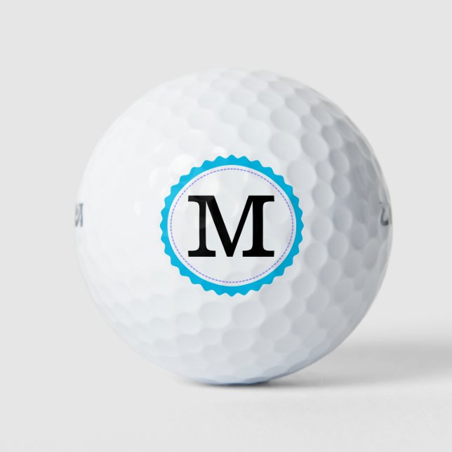 Schwarze Monogramm Personalisiert #18 Golfball (Vorderseite)