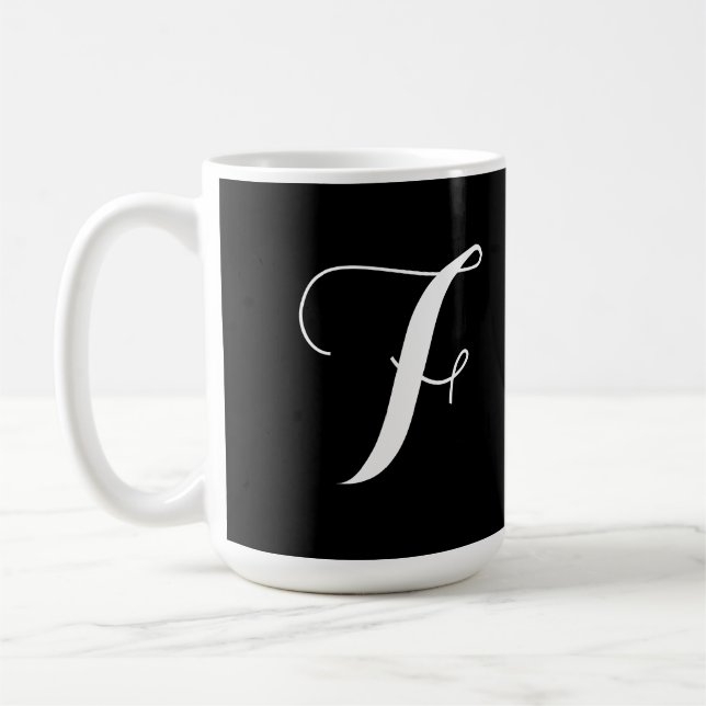 Schwarze Monogramm-Tasse Kaffeetasse (Links)
