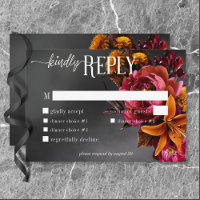 Schwarze Moody Gothic Orange Lilie Hochzeitsessen