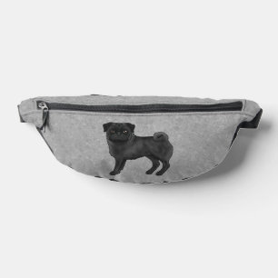 Schwarze Mops-Hund süße Cartoon-Hund-Illustration Bauchtasche