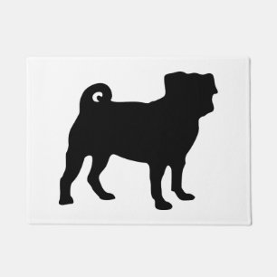Schwarze Mops-Silhouette - einfacher vektorentwurf Fußmatte