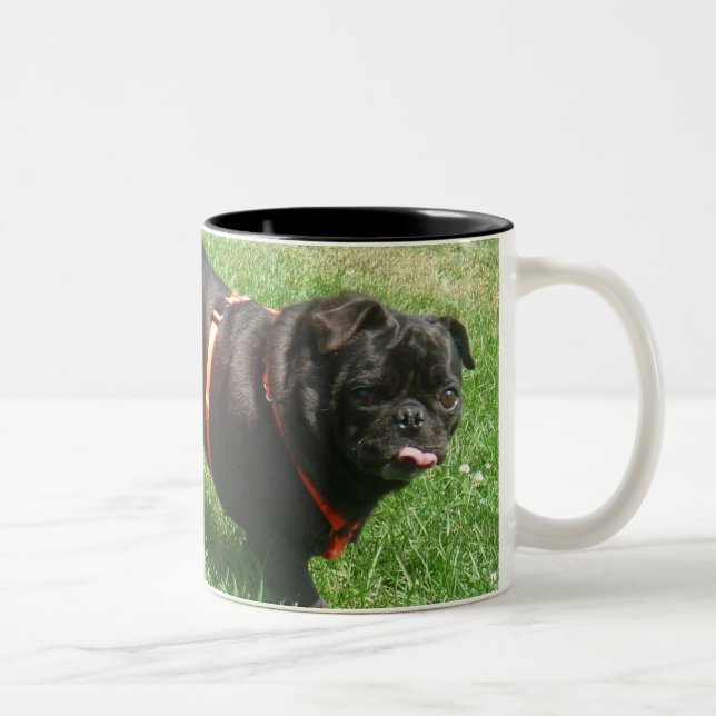 schwarze Mops Tasse (Rechts)
