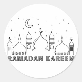 Schwarze Moschee Ramadan Kareem Runder Aufkleber