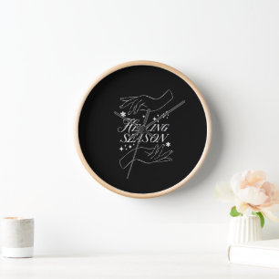 Schwarze Motivationsuhr Hände der Hoffnung Wandu Uhr