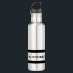 Schwarze, motivierend, lustige Frau Edelstahlflasche<br><div class="desc">Ein schwarzer Rahmen und der Text: #crushingit. Spaß,  Spaß und motivierend im Alltag. Mädchenkraft! Für Unternehmerinnen,  Manager,  Mütter und Frauen!</div>