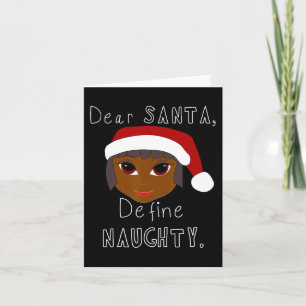 Schwarze Mrs Claus Santa definiert unartige schwar Karte