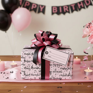Schwarze Musik Alles Gute zum Geburtstag Geschenkpapier