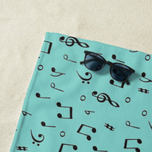 Schwarze Musik Strandtuch